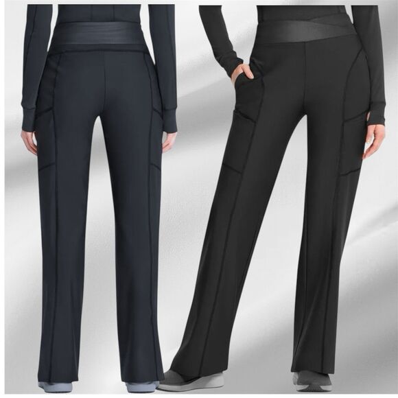Infinity GNR8 Kinetic Knit Women’s Small 5-Pocket Stretch Wide Leg Scrub Pants - Picture 1 of 13